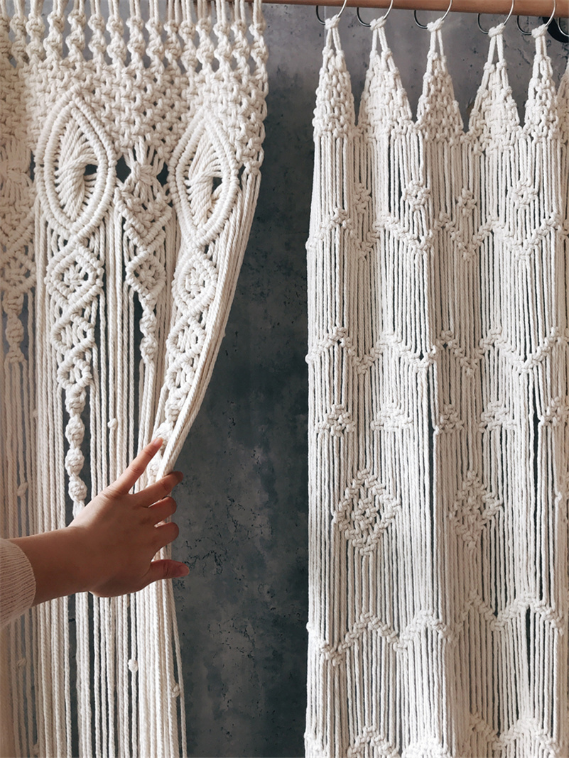 Wedding Backdrop Curtain - Ręcznie tkana bawełniana zasłona Bohemia Macrame