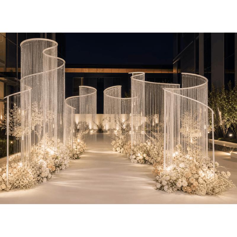 Wedding Backdrop Curtain - Luksusowa łukowa konstrukcja żelazna w kształcie