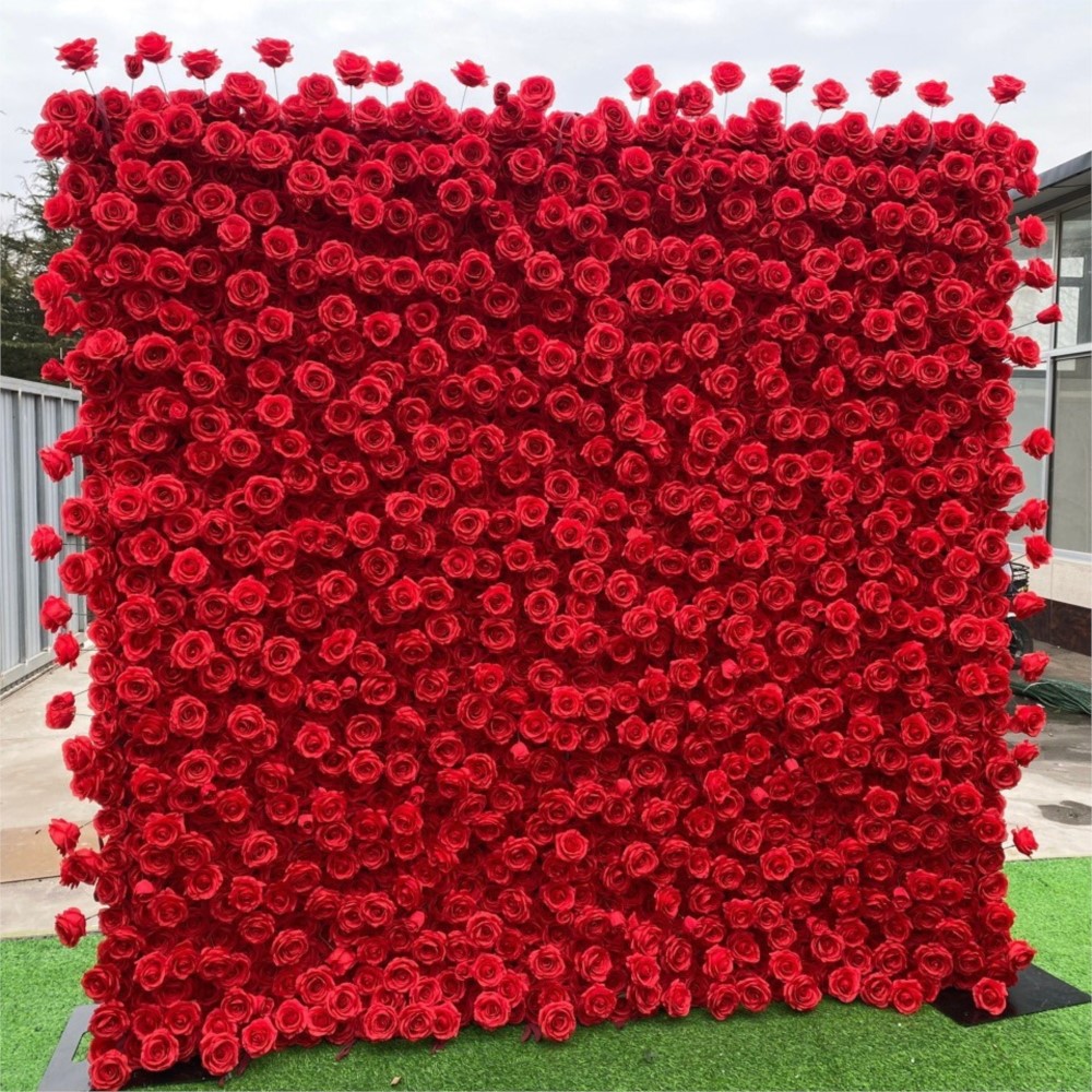 Uflower Czerwona Róża 5D Kwiat – Wedding Backdrop Curtain recenzja i cena