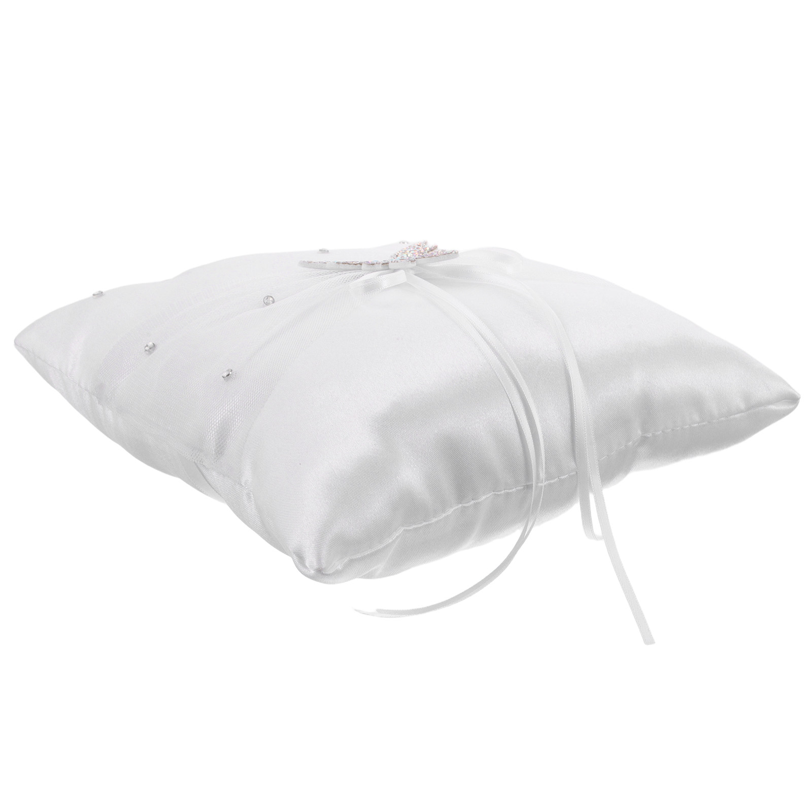 Biała satynowa poduszka na obr – Ring Bearer Pillow recenzja i cena