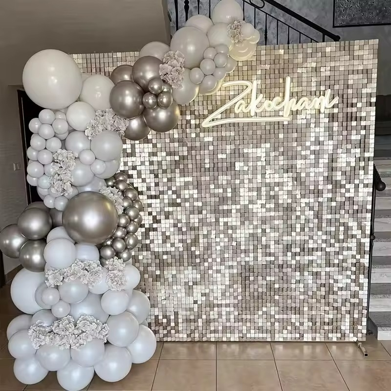 1/2/6/10 SZT. Srebrne/Złote/Cz – Wedding Backdrop Curtain recenzja i cena